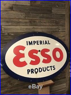 Vintage Original Porcelain Esso Dealer Sign Advertising Sign