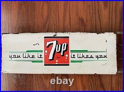 Vintage Original Porcelain advertising 7up door push bar soda sign Seven UP