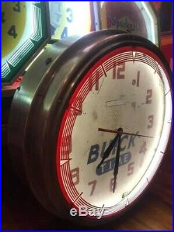 Vintage Original Quality Buick Neon Dealer Advertising Clock Sign Runs