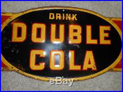 Vintage Original RARE HTF DOUBLE COLA SODA ARROW DIRECTIONAL ADVERTISING SIGN