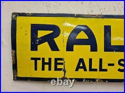 Vintage Original Raleigh Enamel Advertising Sign