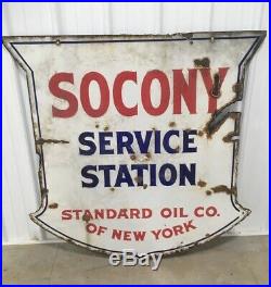 Vintage Original Socony Porcelain Sign 48 Gas Station Standard Oil Company