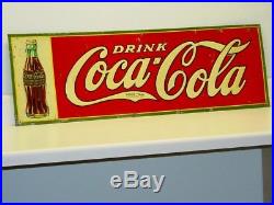 Vintage Original Tin Drink Coca-Cola Sign, Dasco 1931, Soda Pop Advertising