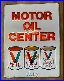 Vintage Original VALVOLINE Motor Oil Center Embossed Metal Sign, 24 X 18