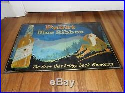 Vintage PABST BLUE RIBBON PBR Beer That Brings Back Memories Advertising SIGN