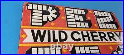 Vintage PEZ Wild Cherry Sign Porcelain Candy Dispenser Man Cave Pump Sign