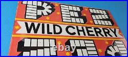 Vintage PEZ Wild Cherry Sign Porcelain Candy Dispenser Man Cave Pump Sign