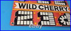 Vintage PEZ Wild Cherry Sign Porcelain Candy Dispenser Man Cave Pump Sign