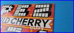 Vintage PEZ Wild Cherry Sign Porcelain Candy Dispenser Man Cave Pump Sign