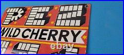 Vintage PEZ Wild Cherry Sign Porcelain Candy Dispenser Man Cave Pump Sign