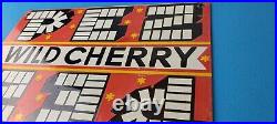 Vintage PEZ Wild Cherry Sign Porcelain Candy Dispenser Man Cave Pump Sign