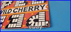 Vintage PEZ Wild Cherry Sign Porcelain Candy Dispenser Man Cave Pump Sign