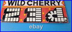 Vintage PEZ Wild Cherry Sign Porcelain Candy Dispenser Man Cave Pump Sign