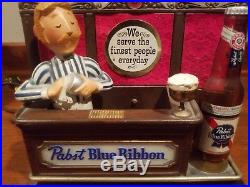 Vintage Pabst Blue Ribbon Advertising Beer Sign Ad Counter Display With Light