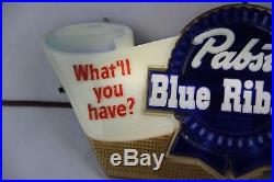 Vintage Pabst Blue Ribbon Advertising Light Up Sign What'll You Have