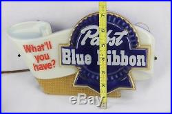 Vintage Pabst Blue Ribbon Advertising Light Up Sign What'll You Have