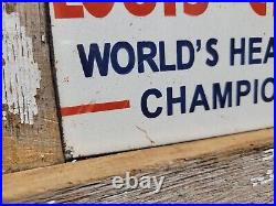 Vintage Pabst Blue Ribbon Beer Porcelain Sign Boxing Joe Louis Ezzard Charles