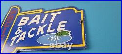 Vintage Pacific Bait Tackle Sign Porcelain Fishing Service Gas Pump Sign