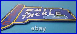 Vintage Pacific Bait Tackle Sign Porcelain Fishing Service Gas Pump Sign