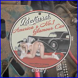 Vintage Packard Motor Company Porcelain Gas Oil 4.5 Sign