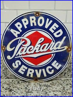 Vintage Packard Porcelain Sign Automobile Dealership Gas Oil Authorized Service