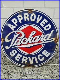 Vintage Packard Porcelain Sign Automobile Dealership Gas Oil Authorized Service