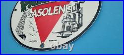 Vintage Paragon Gasoline Porcelain Gas Refinery Gas Service Station Pump Sign