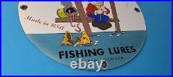 Vintage Paw Paw Bait Porcelain Fishing Boat Sales Tackle Lures Store Fish Sign