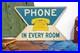Vintage-Pay-Phone-Telephone-Booth-Double-Sided-Metal-Sign-USA-Antique-RARE-01-xyn