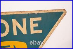 Vintage Pay Phone Telephone Booth Double Sided Metal Sign USA Antique RARE