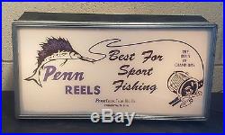 Vintage Penn Reels Light Up Advertising Display Counter Top Display Sign Rare