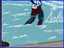 Vintage Penn Reels Porcelain Sign Fly Fishing Rod Tackle Yo Zuri Rapala Gas Oil Vintage Penn Reels Porcelain Sign Fly Fishing Rod Tackle Yo Zuri Rapala Gas Oil