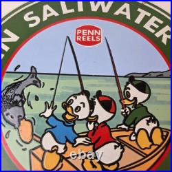 Vintage Penn Sign Fishing Reels Porcelain Tackle Saltwater Sign