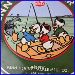 Vintage Penn Sign Fishing Reels Porcelain Tackle Saltwater Sign