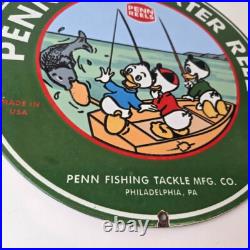 Vintage Penn Sign Fishing Reels Porcelain Tackle Saltwater Sign