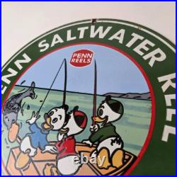 Vintage Penn Sign Fishing Reels Porcelain Tackle Saltwater Sign