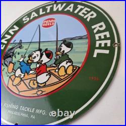 Vintage Penn Sign Fishing Reels Porcelain Tackle Saltwater Sign