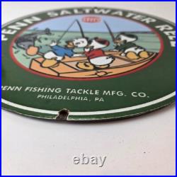 Vintage Penn Sign Fishing Reels Porcelain Tackle Saltwater Sign