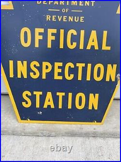 Vintage Pennsylvania Dept. Of Revenue State Inspection Station Double Sided Sign
