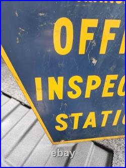 Vintage Pennsylvania Official Inspection Station Double Sided Sign