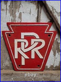 Vintage Pennsylvania Railroad Signp Cast Iron Metal Train Railway Locomotive