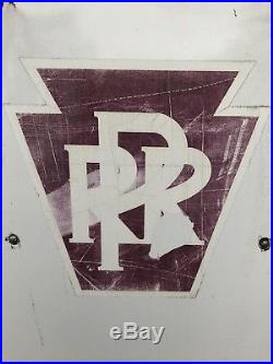 Vintage Pennsylvania Railroad Truc Train Advertising Porcelain Sign Reading, PA