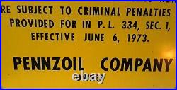 Vintage Pennzoil Company Sign