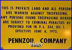 Vintage Pennzoil Company Sign