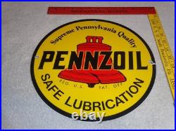 Vintage Pennzoil Supreme Pennsylvania Lubrication Gas & Oil Porcelain Metal Sign