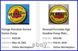 Vintage Pennzoil Supreme Pennsylvania Lubrication Gas & Oil Porcelain Metal Sign