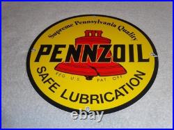 Vintage Pennzoil Supreme Pennsylvania Lubrication Gas & Oil Porcelain Metal Sign