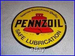 Vintage Pennzoil Supreme Pennsylvania Lubrication Gas & Oil Porcelain Metal Sign