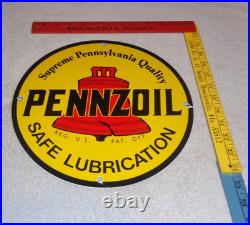Vintage Pennzoil Supreme Pennsylvania Lubrication Gas & Oil Porcelain Metal Sign