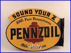 Vintage Penzoil Advertising Flange Sign